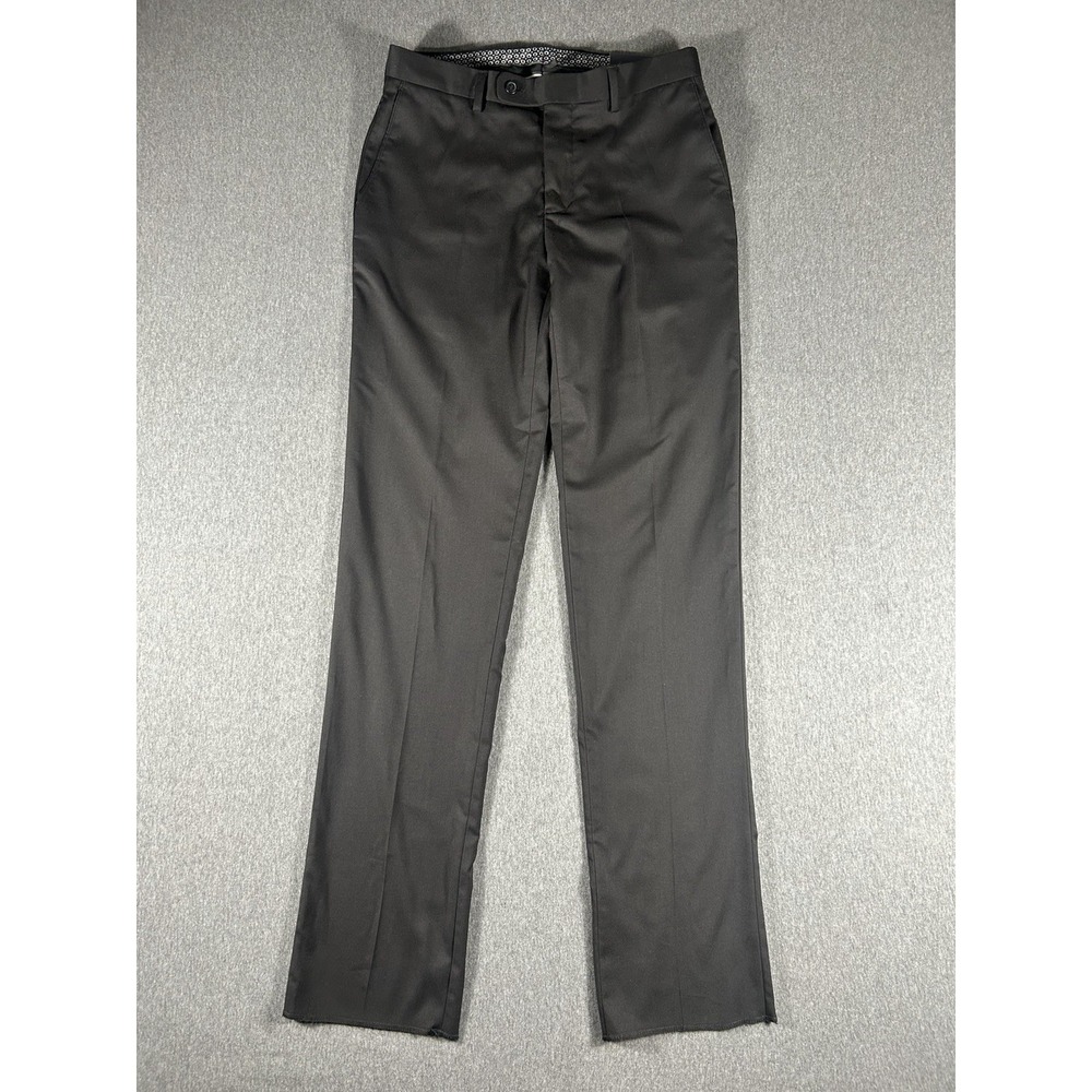 Angelo Rossi Straik Black Hand Tailored Dress Pants Size 32W